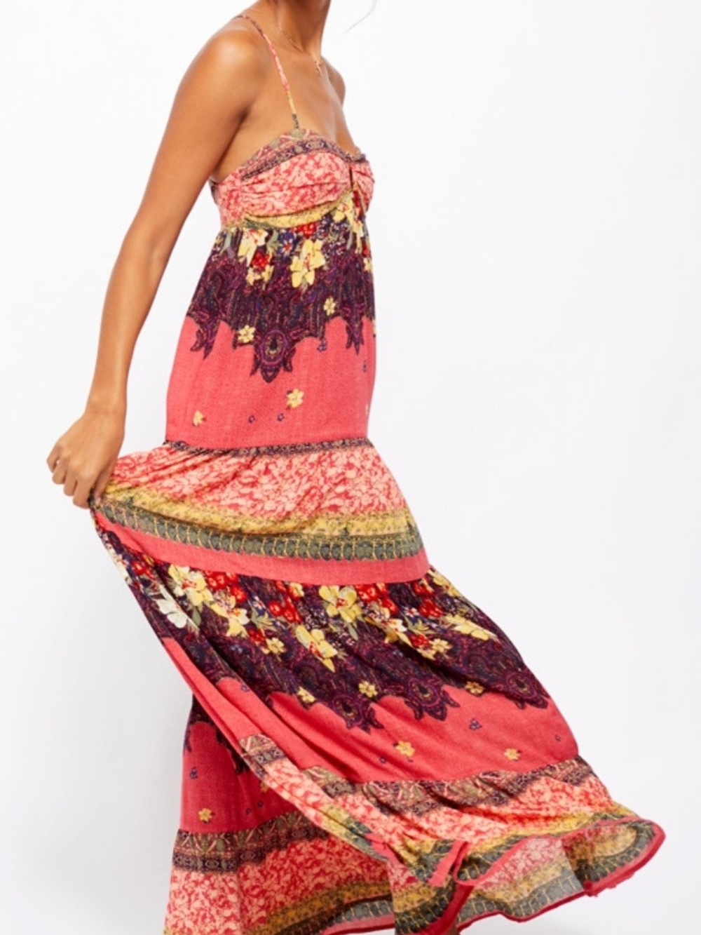 🌺✨ FREE PEOPLE GIVE A LITTLE MAXI DRESS ✨🌺💗 SIZE MEDIUM | BOHO | FLORAL